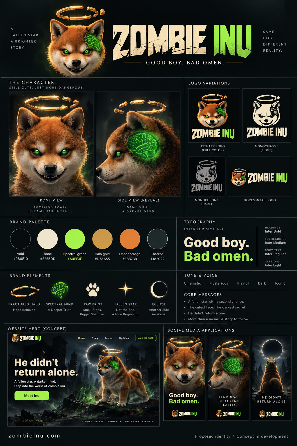 Zombie Inu branding guide preview